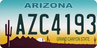 AZ license plate AZC4193