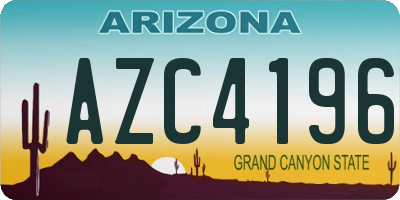 AZ license plate AZC4196