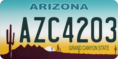 AZ license plate AZC4203