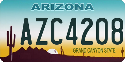 AZ license plate AZC4208