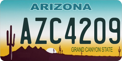 AZ license plate AZC4209