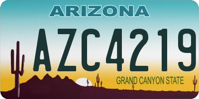 AZ license plate AZC4219