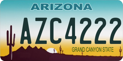 AZ license plate AZC4222