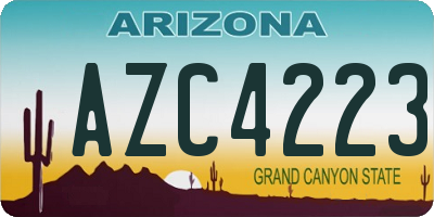 AZ license plate AZC4223