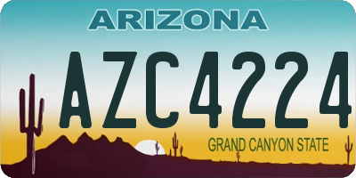 AZ license plate AZC4224