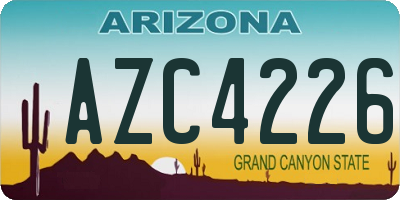 AZ license plate AZC4226