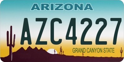 AZ license plate AZC4227