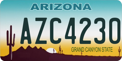 AZ license plate AZC4230