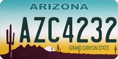 AZ license plate AZC4232