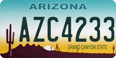 AZ license plate AZC4233