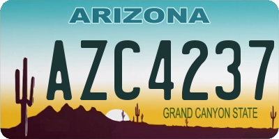 AZ license plate AZC4237