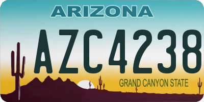 AZ license plate AZC4238