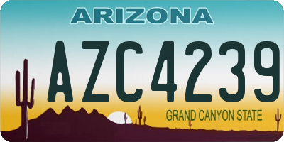 AZ license plate AZC4239