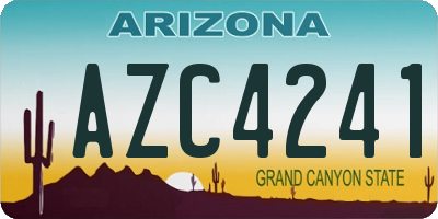 AZ license plate AZC4241