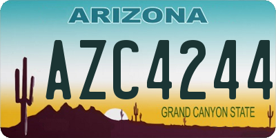 AZ license plate AZC4244