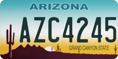 AZ license plate AZC4245