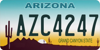 AZ license plate AZC4247