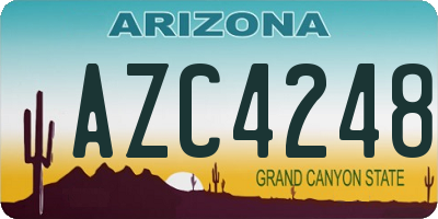 AZ license plate AZC4248