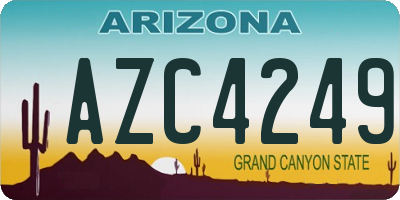 AZ license plate AZC4249