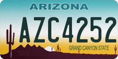 AZ license plate AZC4252