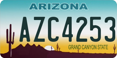 AZ license plate AZC4253