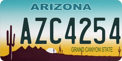 AZ license plate AZC4254
