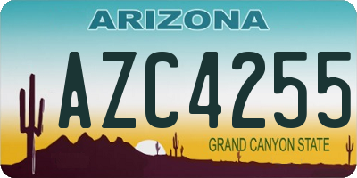 AZ license plate AZC4255