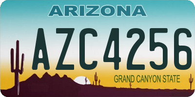 AZ license plate AZC4256