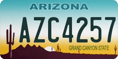 AZ license plate AZC4257