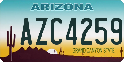AZ license plate AZC4259