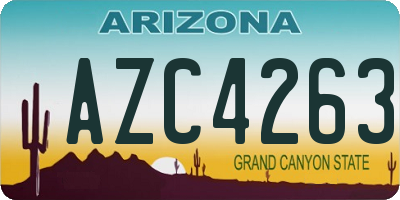 AZ license plate AZC4263