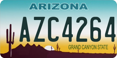 AZ license plate AZC4264