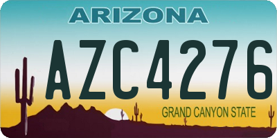 AZ license plate AZC4276