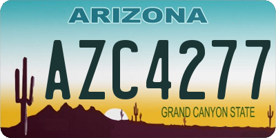 AZ license plate AZC4277