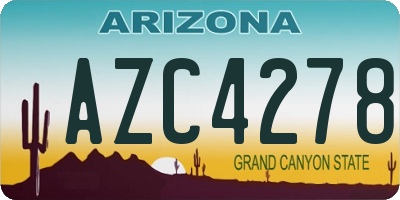 AZ license plate AZC4278