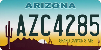 AZ license plate AZC4285