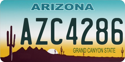 AZ license plate AZC4286