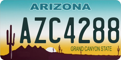 AZ license plate AZC4288