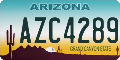 AZ license plate AZC4289