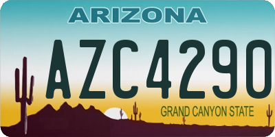 AZ license plate AZC4290