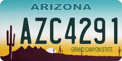 AZ license plate AZC4291