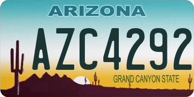 AZ license plate AZC4292