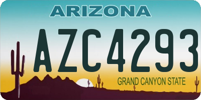 AZ license plate AZC4293
