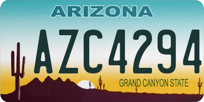 AZ license plate AZC4294