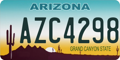 AZ license plate AZC4298