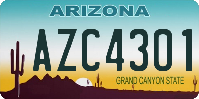 AZ license plate AZC4301