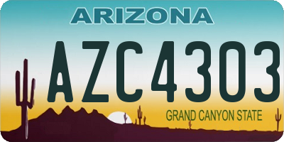AZ license plate AZC4303