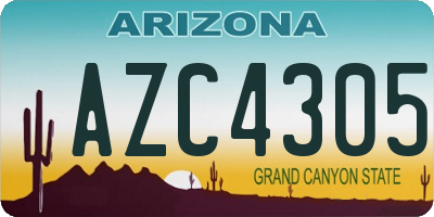 AZ license plate AZC4305