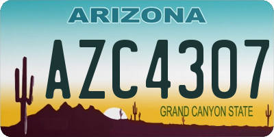 AZ license plate AZC4307