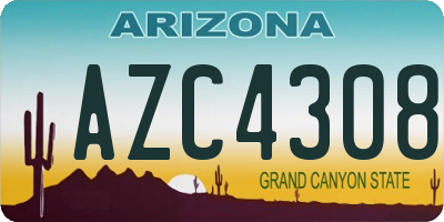 AZ license plate AZC4308